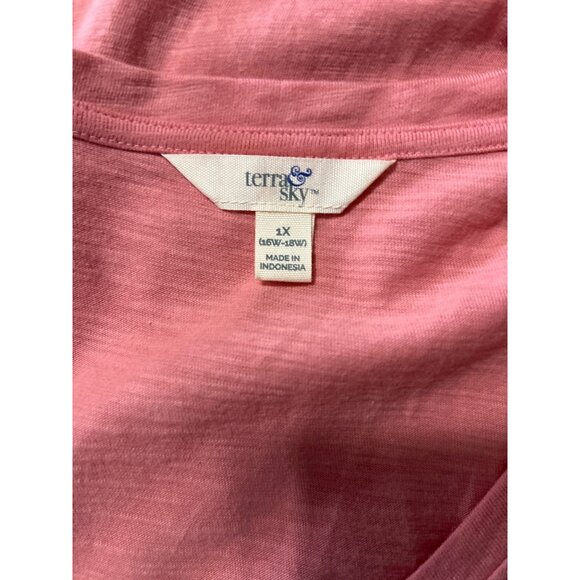 Terra & Sky Womens Pink Maxi Dress Sz 1X Beach Vaction Resort - Picture 10 of 14